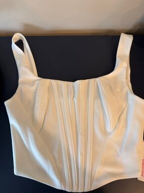 NWT White Structured Corset Tank Top by Marthea Size S
